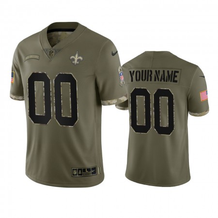 Maillot Homme New Orleans Saints Personnalisé Olive 2022 Salute To Service Limited